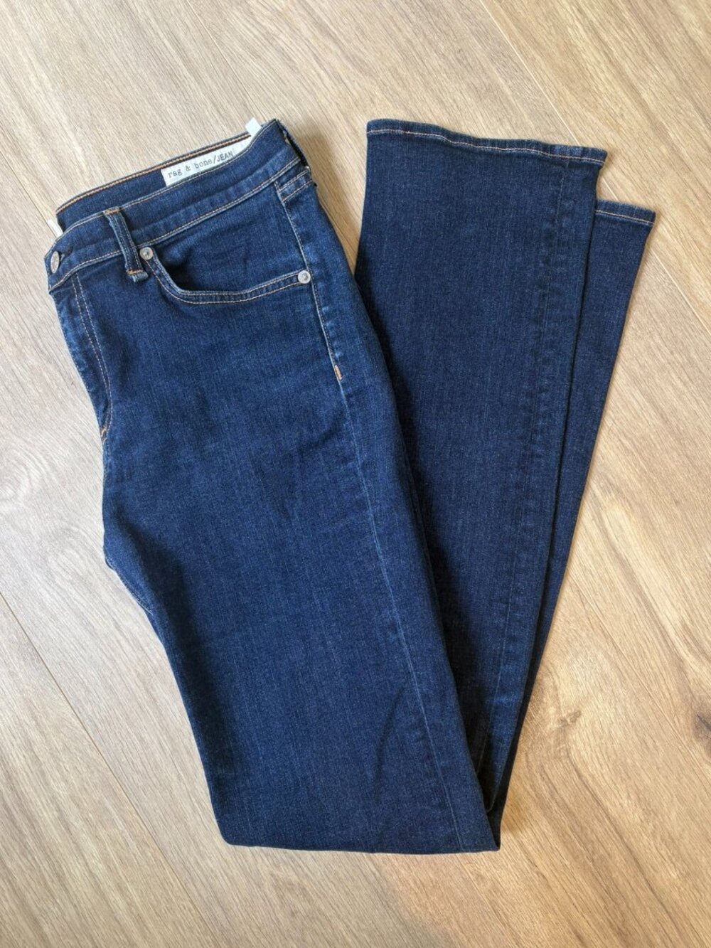 Rag & Bone Cigarette Jeans Size 32 Dark Wash Slim Straight Leg - Like New